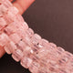 1 Strand Rose Quartz Faceted Cube Briolettes -Rose Quartz Cube Briolettes  - 7mm-10mm 8 Inches BR1255