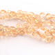 1 Strand Citrine Faceted Briolettes - Heart Shape Briolettes  6mm-7mm, 8 inches BR1267