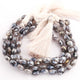 1 Strand Grey MoonStone Silver Coated Faceted Briolettes - Oval Shape Beads 10mmx8mm-11mmX8mm 9 Inches BR1292