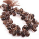 1  Strand Smoky Quartz Smooth Briolettes -Pear Shape  Briolettes  12mmx9mm-21mmx11mm -9.5 Inches BR1297