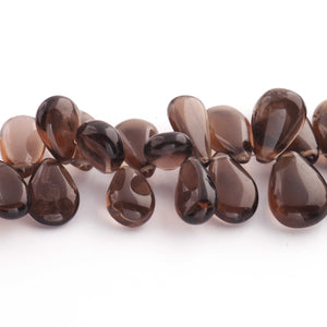 1  Strand Smoky Quartz Smooth Briolettes -Pear Shape  Briolettes  12mmx9mm-21mmx11mm -9.5 Inches BR1297