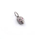 1 Pc Antique Finish Pave Diamond Skull Charm With Stone 925 Sterling Silver Pendant - 12mmx8mm Pdc00047 - Tucson Beads