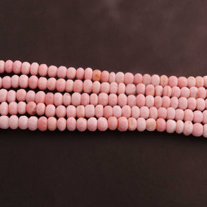 1 Long Strand Pink Opal Faceted Rondelles - Pink Opal Roundel Beads 8mm-9mm 12.5 Inches BR1287