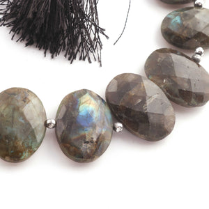 1  Strand Labradorite Faceted Briolettes  -Oval Shape Briolettes - 18mm-26mm 8.5 Inches BR1316