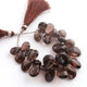 1  Strand Smoky Quartz Faceted Briolettes -Pear Shape  Briolettes -11mmx11mm-16mmx13mm -6 Inche BR1305