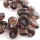 1  Strand Smoky Quartz Faceted Briolettes -Pear Shape  Briolettes -11mmx11mm-16mmx13mm -6 Inche BR1305