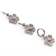 1 Pc Pave Diamond Flower Charm 925 Sterling Silver, Yellow & Rose Gold Vermeil Pendant 17mmx9mm PDC00050 - Tucson Beads