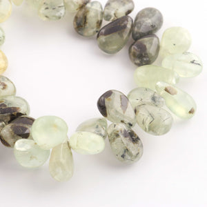 1 Strand Prehnite Smooth  Briolettes -  Pear Shape Briolettes 14mmx11mm-17mmx10mm-9.5 Inches BR1301