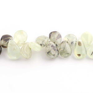 1 Strand Prehnite Smooth  Briolettes -  Pear Shape Briolettes 14mmx11mm-17mmx10mm-9.5 Inches BR1301