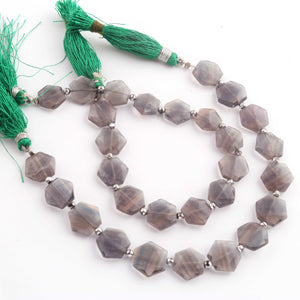 1 Strand Fluorite Gemstone Faceted Briolettes - Hexagon Shape - 12mmx14mm-8 Inches BR1324