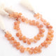 1 Strand Orange Rutile Faceted Briolettes - Heart Shape Briolettes 8mm-9mm 8.5 Inches BR1328