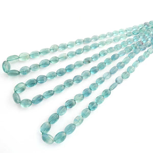 1 Long Strand Green Fluorite Smooth  Briolettes -Oval Shape  Briolettes - 9mmx6mm-15mmx10mm- 19 Inches BR1338