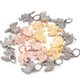 1 PC Pave Diamond Elephant Charm 925 Sterling Silver, Yellow & Rose Gold Vermeil Pendant, 16mmx13mm PDC00053 - Tucson Beads