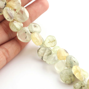 1 Strand Prehnite  Smooth Briolettes - Heart Shape Briolettes - 9mmx6mm-16mmx15mm 7 inches BR1331