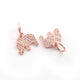 1 PC Pave Diamond Elephant Charm 925 Sterling Silver, Yellow & Rose Gold Vermeil Pendant, 16mmx13mm PDC00053 - Tucson Beads