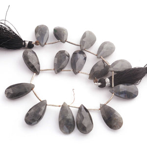 1 Long Strand Labradorite Faceted Briolettes -Pear Shape Briolettes - 20mmx10mm-20mmx11mm - 8 inch BR1343