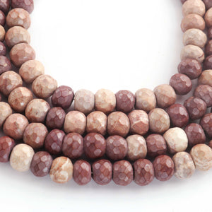 1 Strand Shaded Brown Jasper Faceted Roundels  -Round Shape Roundels - 8mm-8 Inches BR1372