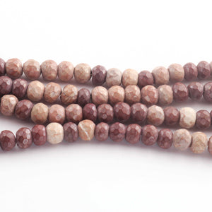 1 Strand Shaded Brown Jasper Faceted Roundels  -Round Shape Roundels - 8mm-8 Inches BR1372