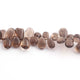 1  Strand Smoky Quartz Smooth Briolettes -Pear Shape  Briolettes  8mmx7mm-17mmx9mm -9.5 Inches BR1394