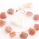 1 Strand Peach moonstone  Faceted Hexagon Shape Briolettes -  Hexagon Shape Beads 19mmx21mm-27mmx31mm 8.5 Inchs BR1389