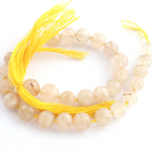 1 Strands Golden Rutile Faceted Balls Beads -  5mm-6mm 7Inches BR1371