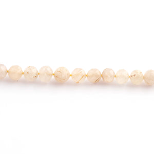 1 Strands Golden Rutile Faceted Balls Beads -  5mm-6mm 7Inches BR1371