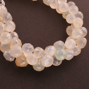 1 Strand White Silverite Faceted Briolettes -Onion Shape Beads 7mm-11mm 7 Inches BR1399