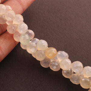 1 Strand White Silverite Faceted Briolettes -Onion Shape Beads 7mm-11mm 7 Inches BR1399