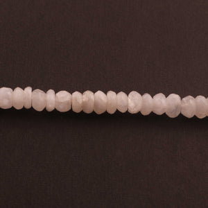 1 Strand White Rainbow Moonstone Faceted Rondelles - Roundel Beads 6mm-9mm 9 Inches BR1405