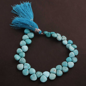 1 Strand Natural Sleeping Beauty Turquoise Smooth Heart Briolettes -Arizona Turquoise Heart-7mm-11mm 8 Inches BR1426