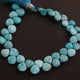 1 Strand Natural Sleeping Beauty Turquoise Smooth Heart Briolettes -Arizona Turquoise Heart-7mm-11mm 8 Inches BR1426