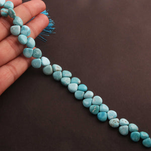 1 Strand Natural Sleeping Beauty Turquoise Smooth Heart Briolettes -Arizona Turquoise Heart-7mm-11mm 8 Inches BR1426