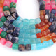 1  Strand Mix Stone Faceted Briolettes -Cube Shape  Briolettes  5mm-8mm- 7.5 Inches BR2757