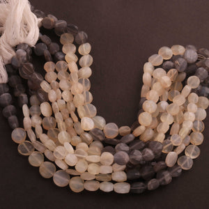 1 Strand Shaded Moonstone Faceted Coin Briolettes - Shaded Moonstone Coin Beads 10mm 8.5 inches BR1451