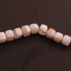 1 Strand White Agate Faceted Cube Briolettes -White Agate Cube Beads 10mmx8mm- 8.5Inches BR1484