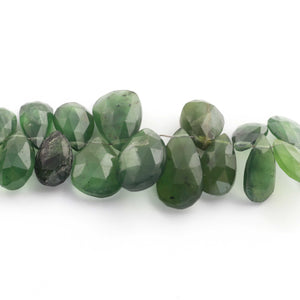 1 Strand Green Aventurine Faceted Briolettes - Pear Shape Briolettes -10mmx7mm-19mmx12mm - 6.5 Inches BR1499