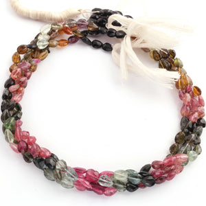 1 Strand Multi Tourmaline Faceted  Briolettes -  Pear Shape Briolettes  6mmx5mm-8mmx5mm 8.5 Inch BR1497