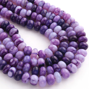 1  Long Strand Beautiful Dark Shaded Purple opal smooth rondelles beads- Semi Precious Gemstone  Dark Purple Plain Opal Beads - 9mm -10mm-15.5 Inches BR02685