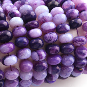 1  Long Strand Beautiful Dark Shaded Purple opal smooth rondelles beads- Semi Precious Gemstone  Dark Purple Plain Opal Beads - 9mm -10mm-15.5 Inches BR02685