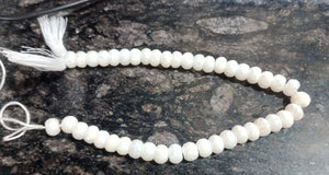 1  Strand White Silverite Faceted Rondelles -Semi Precious Gemstone Rondelles Beads 8 mm-  9.5 Inches BR3593