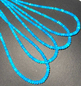 1 Long Strand Amazing Neon Ethiopian Welo Opal Faceted Rondelles -Neon Ethiopian Roundelles Beads 4mm-6mm 16 Inches BR03202