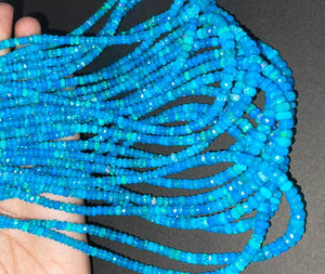 1 Long Strand Amazing Neon Ethiopian Welo Opal Faceted Rondelles -Neon Ethiopian Roundelles Beads 4mm-6mm 16 Inches BR03202