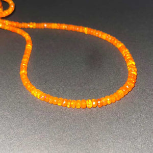 1 Long Strand Amazing Orange  Ethiopian Welo Opal Faceted Rondelles - Orange Ethiopian Roundelles Beads 4mm-6mm 16 Inches BR03214