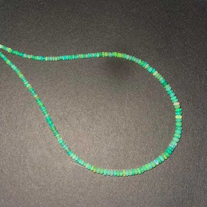 1 Long Strand Amazing Green Ethiopian Welo Opal Smooth Rondelles -Green Ethiopian Roundelles Beads 3mm-5mm 16 Inches BR03200