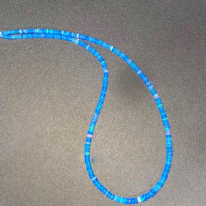 1 Long Strand Amazing Blue Ethiopian Welo Opal Smooth Rondelles - Blue Ethiopian Roundelles Beads 3mm-5mm 16 Inches BR03215