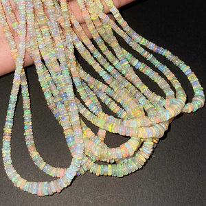 1 Long Strand Amazing Ethiopian Welo Opal Smooth Rondelles -Ethiopian Roundelles Beads 3mm-9mm 16 Inches BR03219