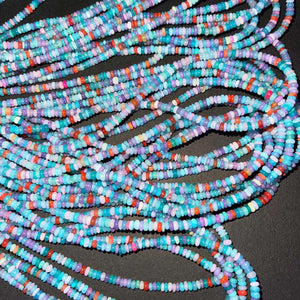 1 Long Strand Amazing Mix Ethiopian Welo Opal Smooth Rondelles -Mix Ethiopian Roundelles Beads 3mm-4mm 16 Inches BR03226