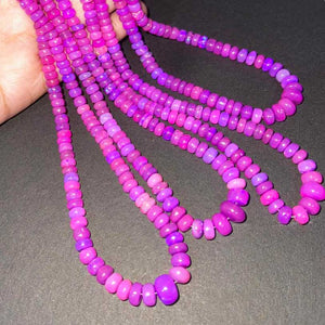 1 Long Strand Amazing Purple Ethiopian Welo Opal Smooth Rondelles -Purple Ethiopian Roundelles Beads 5mm-10mm 16 Inches BR03232