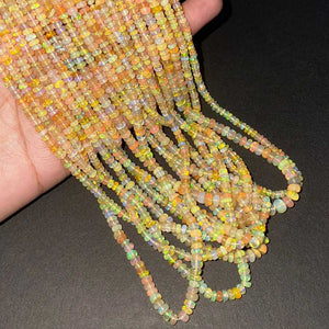 1 Long Strand Amazing Ethiopian Welo Opal Smooth Rondelles -Ethiopian Roundelles Beads 3mm-6mm 16 Inches BR03241