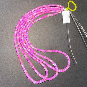 1 Long Strand Amazing Lavender Ethiopian Welo Opal Smooth Rondelles - Lavender Ethiopian Roundelles Beads 3mm-5mm 16 Inches BR03221